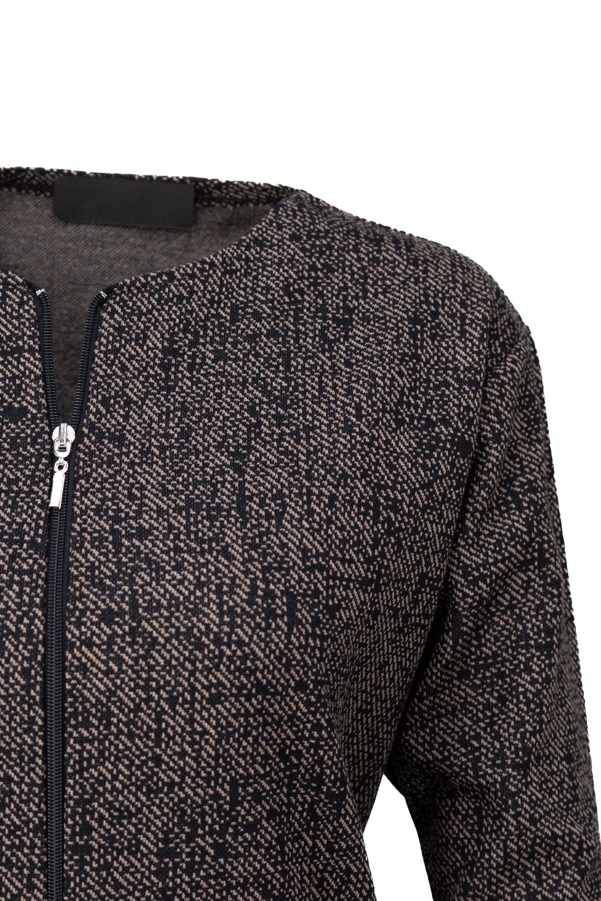 Kadın Kışlık Anne Uzun Hırka Pamuklu Fermuarlı V Yaka Çift Cepli Likralı Yasemen Modelli